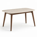 Table rectangulaire en travertin et bois de noyer 160x90x75 cm