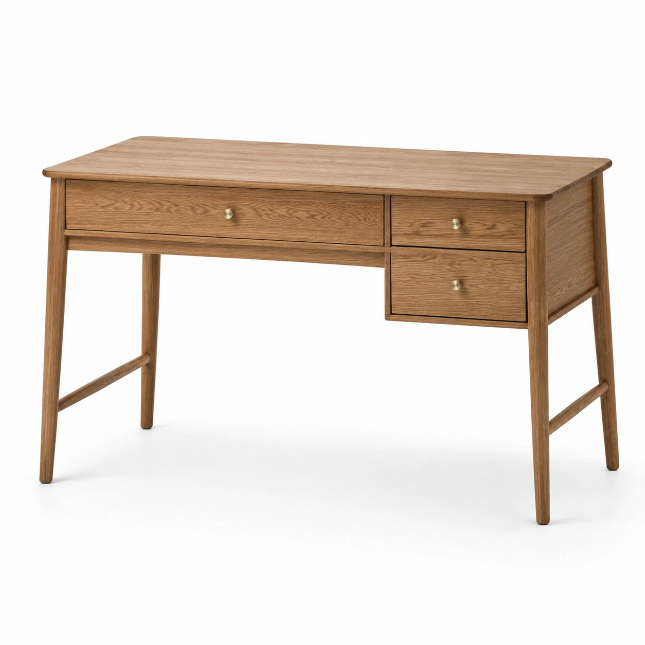 Bureau en bois de chêne avec trois tiroirs
