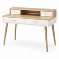 Bureau en bois de chêne et MDF avec tiroirs, 120 cm