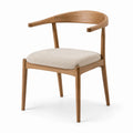 Chaise en bois de chêne avec assise en tissu polyester beige