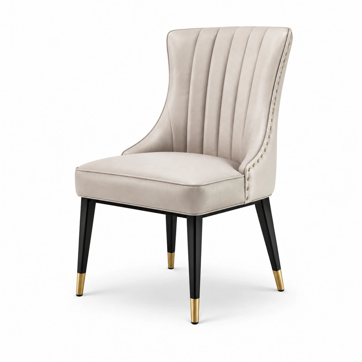 Chaise en velours polyester avec pieds en métal