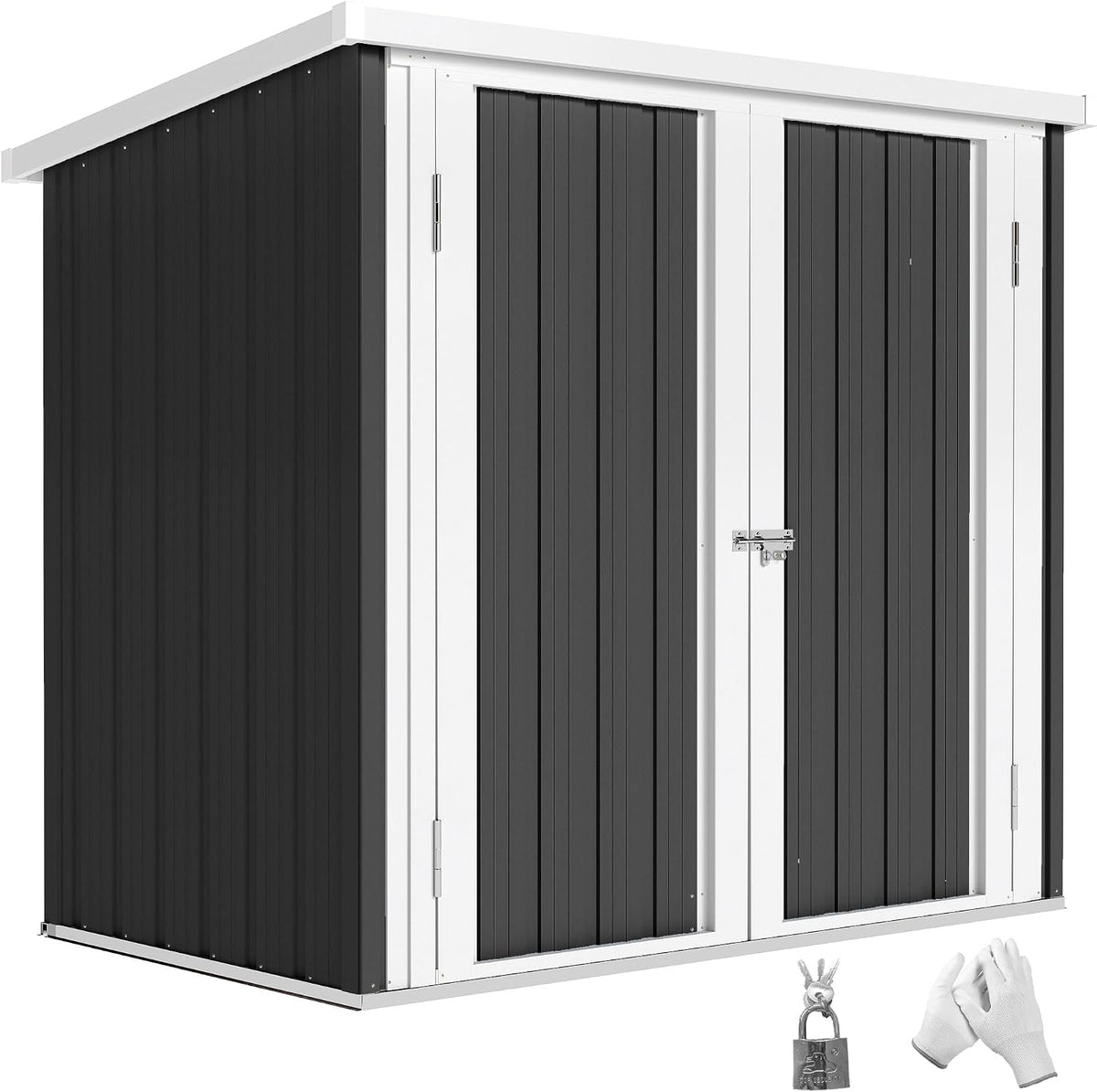 Abri de jardin, Outsunny, 09m², 147 x 86 x 134 cm, 2 Portes, Noir, Cabane 1