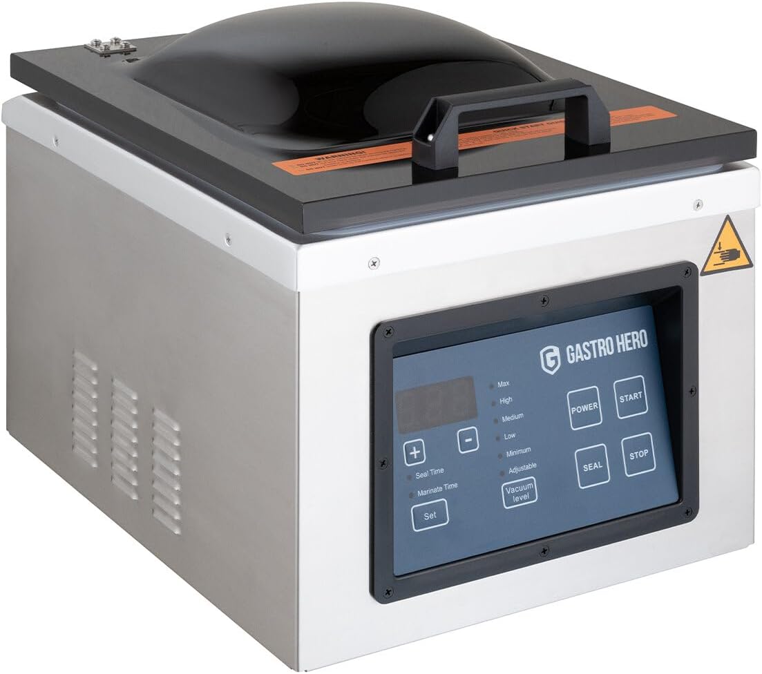 Appareils de mise sous vide, GastroHero, KVM077DP, 77 l, 300 mm, Argenté, Machine à emballer sous vide à chambre KVM077DP